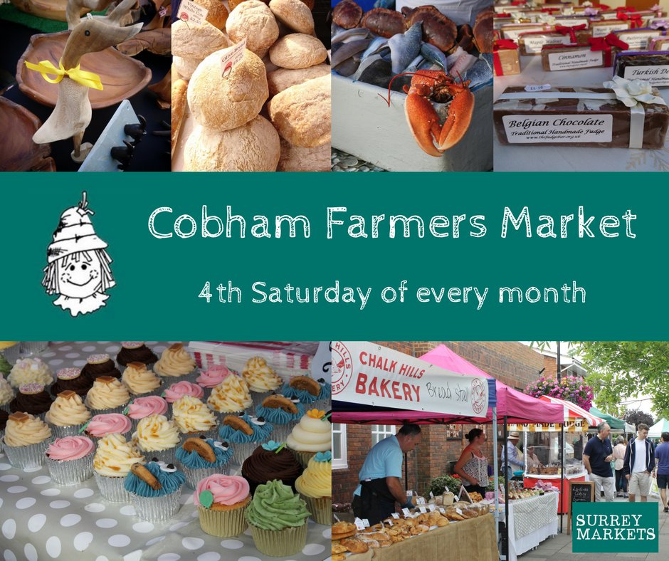 Come &amp; pick up fresh local ingredients &amp; beautifully crafted gifts for your loved ones from #Cobham farmers' market this Saturday! #Surrey