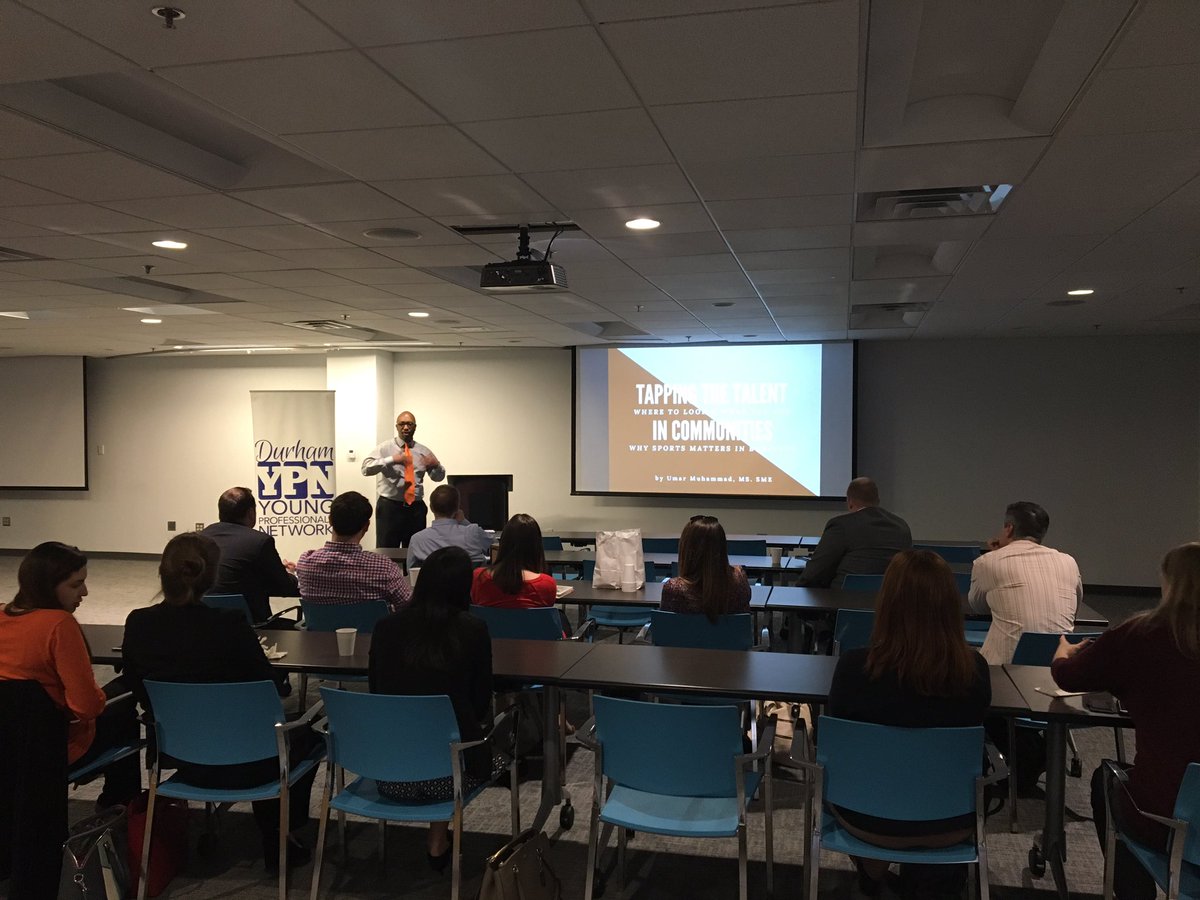 GilbaneNC's tweet photo. @DurhamYPN welcomes Umar Muhammad to talk about tapping into #talent @DurhamChamber https://t.co/aTrTskDPhF