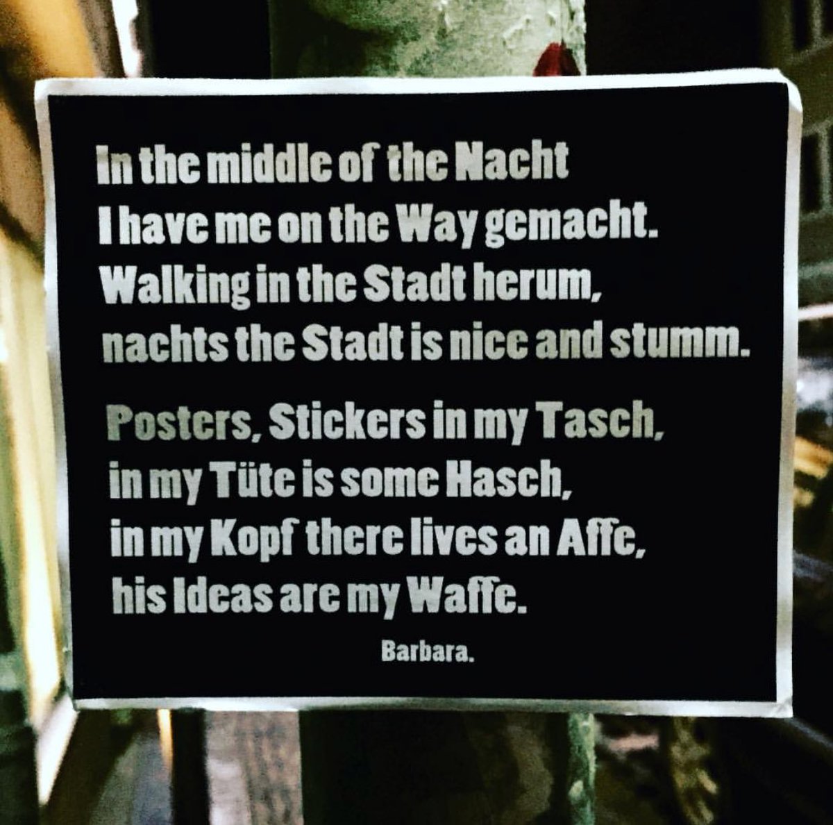 ThisWeekGermany's tweet image. Poetry is also möglich auf #Denglisch instagram.com/p/BQxbypyBkt6/