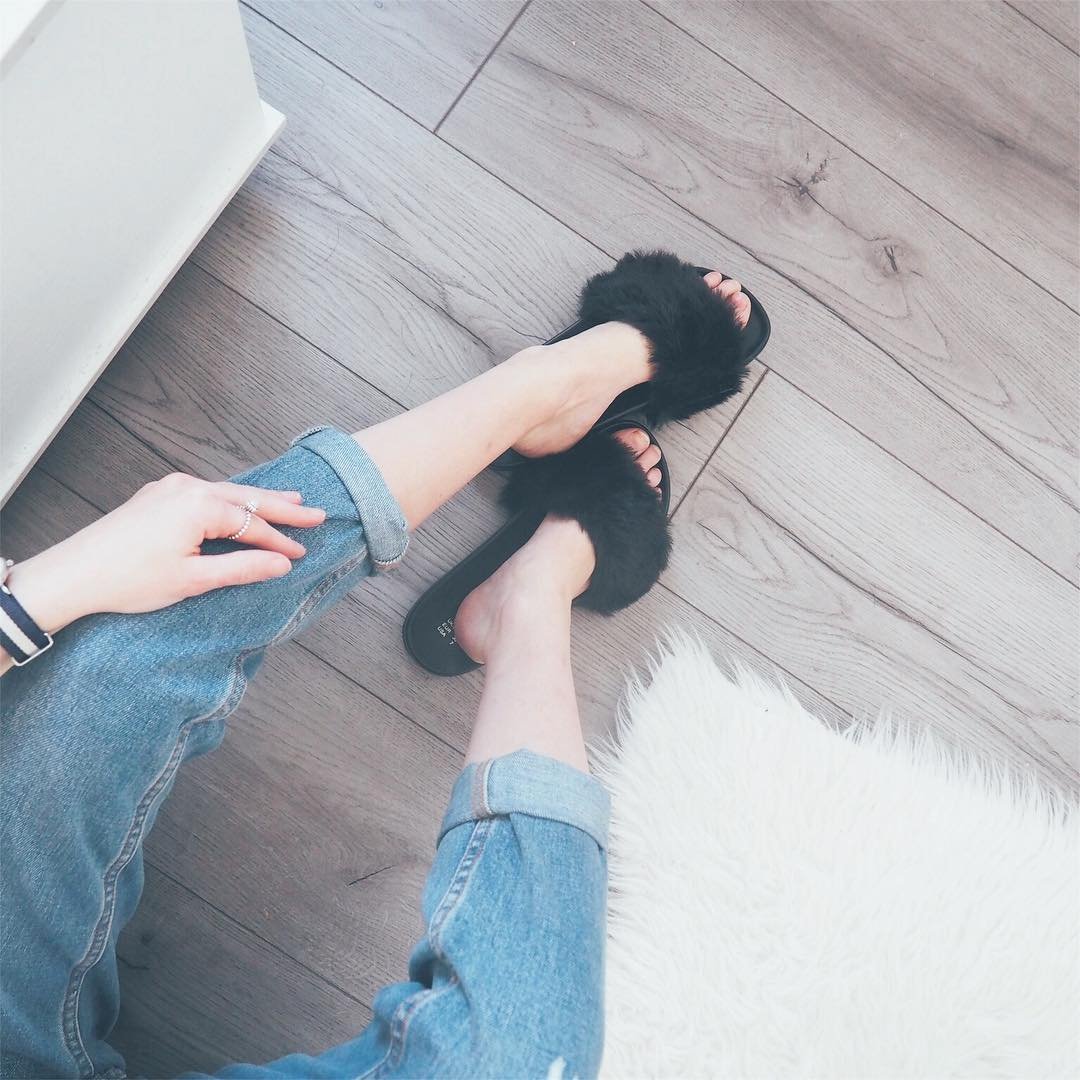 sliders fluffy primark