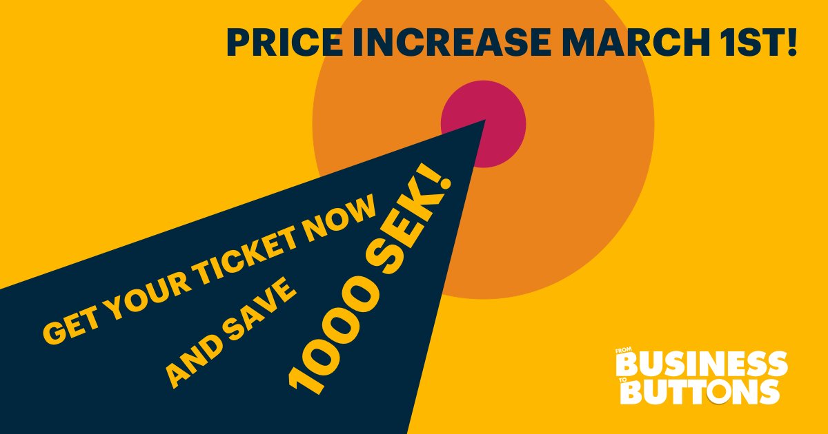 inUse_swe's tweet photo. FBTB17: Price increase March 1st!
Get your ticket now and save 1000 SEK! 

https://t.co/vOYusKNLrk #ux #conference #servicedesign #fbtb17 https://t.co/AIOmP9RaaD