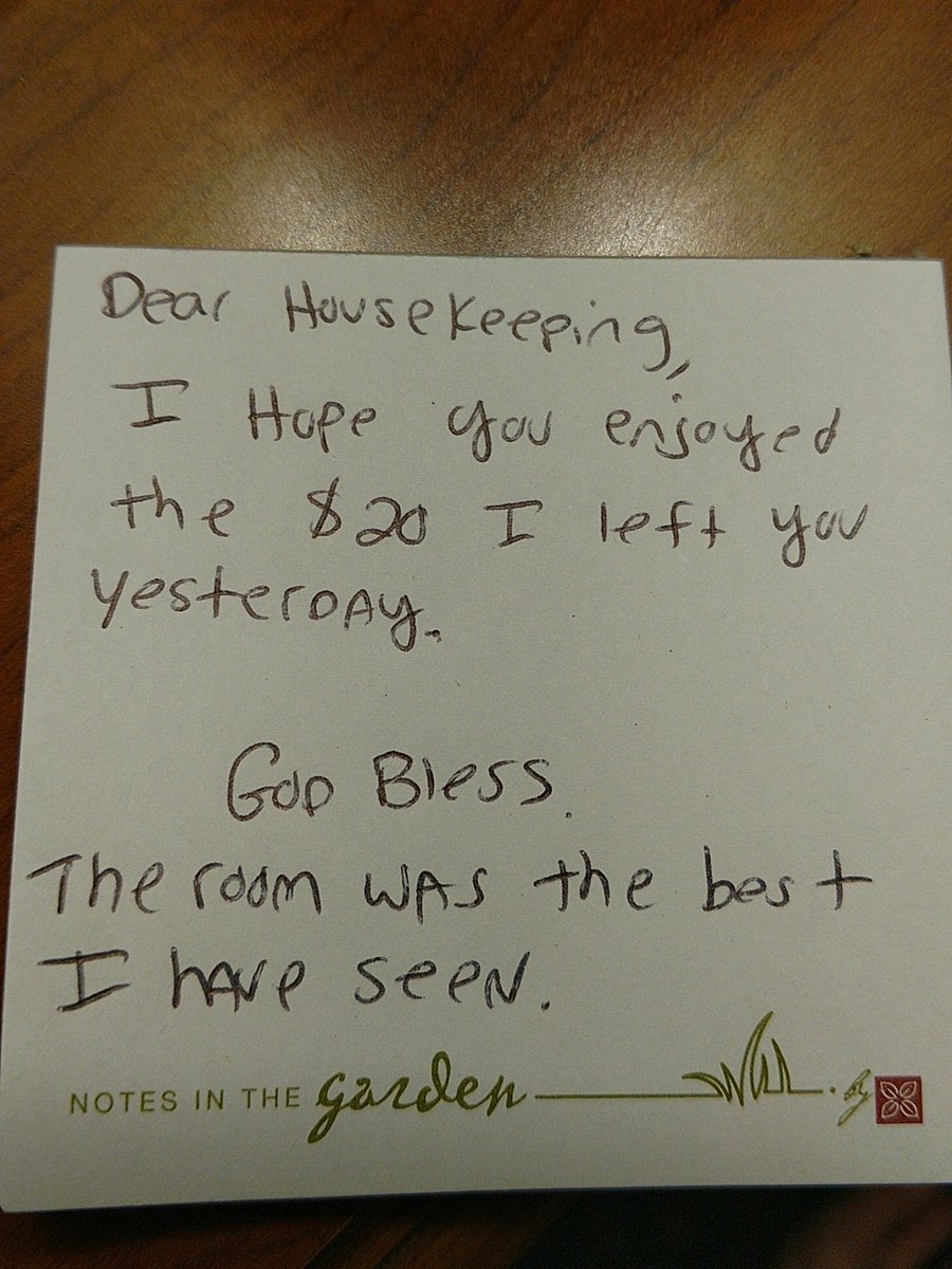 tipgenie's tweet photo. We love this note and generous tip @KCDave1987 left the hotel maid. Tipping is life #kudos #TipGenie #cashlesstipping #fintech download now https://t.co/l161TLjsMR
