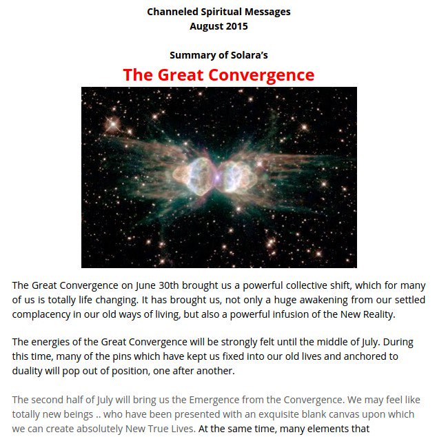 PaulineGoodman's tweet image. #ChanneledMessages
Aug. 2015
The #GreatConvergence
The Great #Convergence on June 30th...
Visit: sites.google.com/site/earthmira…
#sacredgeometry