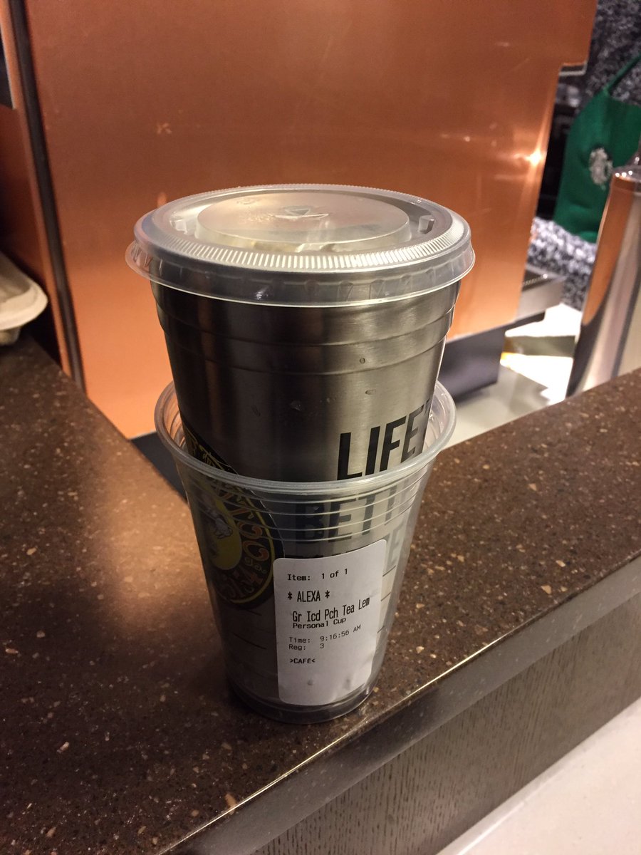 KostumeGirl's tweet image. And THIS is why I can't get coffee at @Starbucks in my reusable cup. #missingthepoint #plasticgarbage #comeon