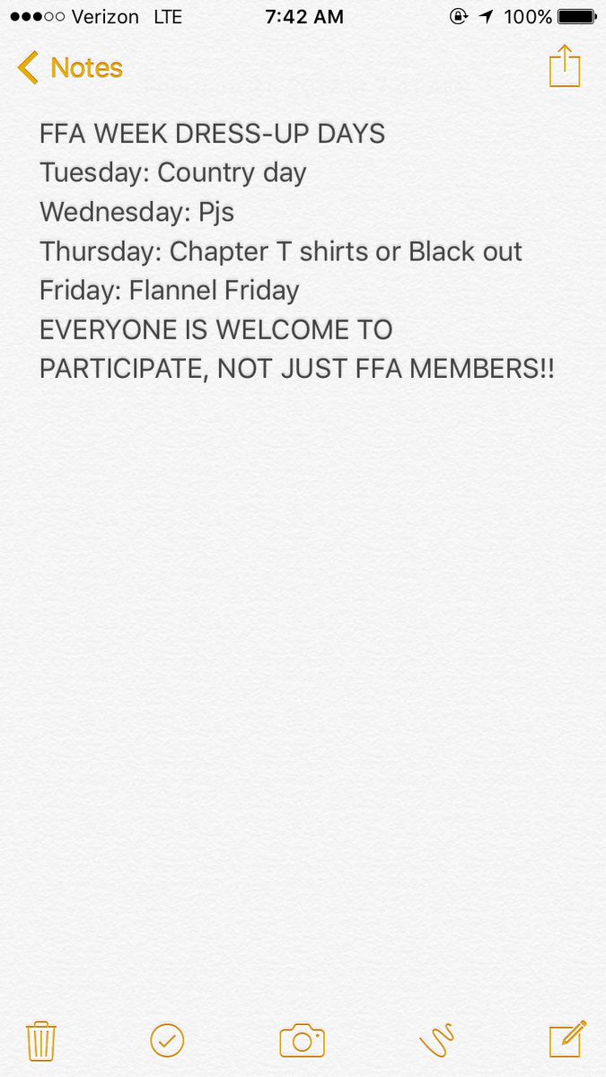stjoeogdenffa's tweet photo. Happy National FFA Week! Here are the dress up days! https://t.co/bGZjtD2pio