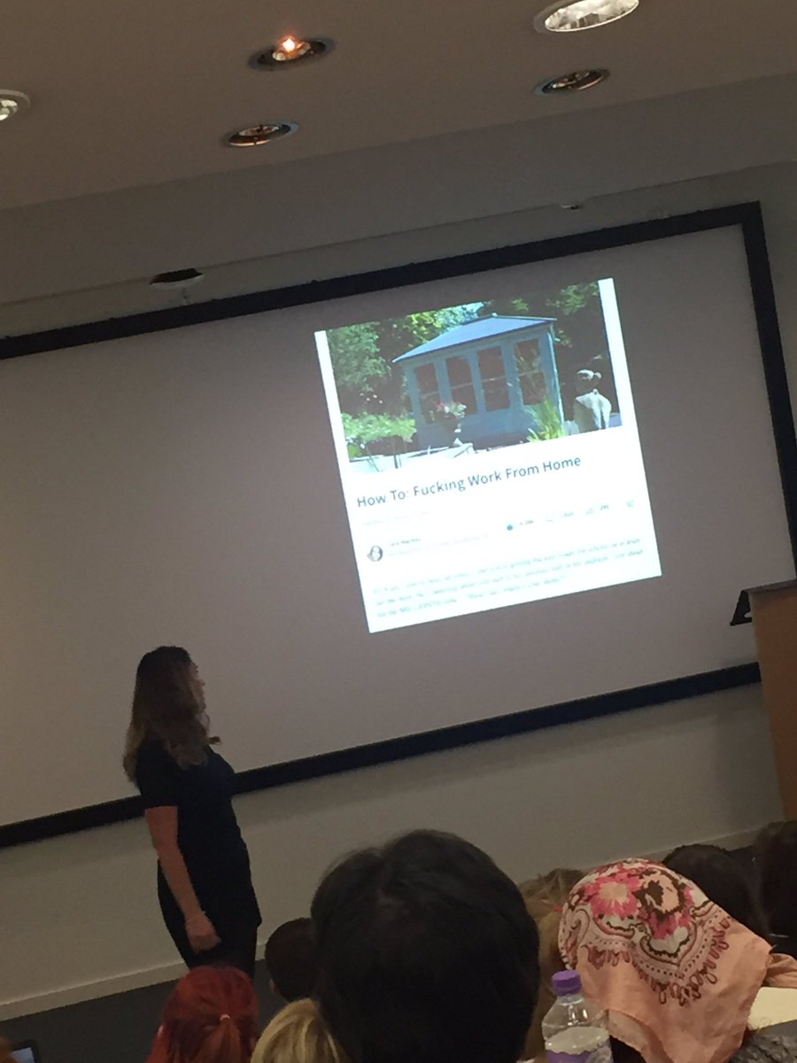 claudsteele's tweet photo. Lectures at its very best. Absolutely amazing talk, so inspiring! And in such a fun way! @NattyShedGirl https://t.co/yCtxaBRgLi
