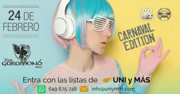 uniymas's tweet photo. CARNAVAL EDITION viernes 24 febrero en New Garamond.

Apúntate a nuestras listas y disfruta de las mejores ofertas!

https://t.co/3OlEvB1GUf https://t.co/fh6mCHRCOI