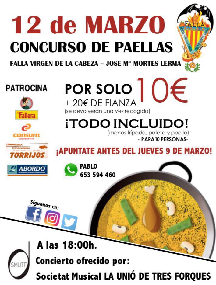 ¿Te vas a perder nuestro Concurso de Paellas? ¡Yo no lo haría! #fallas2017 #paellas #concurso #fallerio