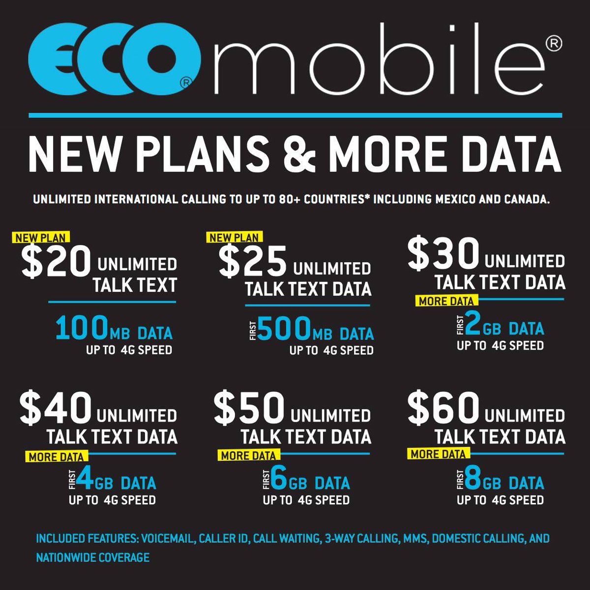 With plans starting at $20 and certified pre-owned phones, we can get you connected for less than you'd expect! ECOMobile.com