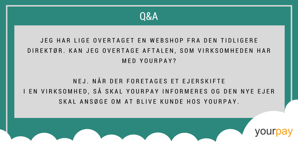 YourpayApS's tweet photo. Vi får mange gode, relevante spørgsmål ind på supporten fra tid til anden. Her er dagens spørgmål. #yourpay #iværksætterlife #ejerskifte #dk https://t.co/WUfDbhhPkw