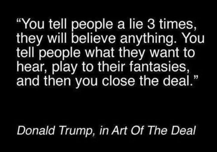 "Contradicting Trump" It has always been part of <a href="/realDonaldTrump/">Donald J. Trump</a> strategy to lie. He talks about it in his book.
