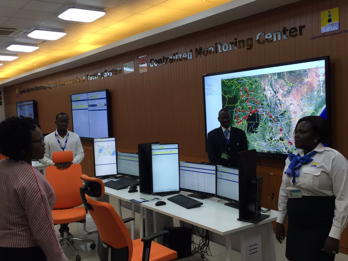 Visiting the regional electronic cargo tracking monitoring centre at URA customs Kampala with @TradeMarkEastA board. Impressive technology!