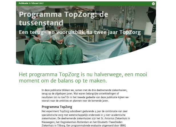#TopZorg ziekenhuizen maken na twee jaar de tussenbalans op en blikken vooruit zonmw.nl/nl/actueel/nie…