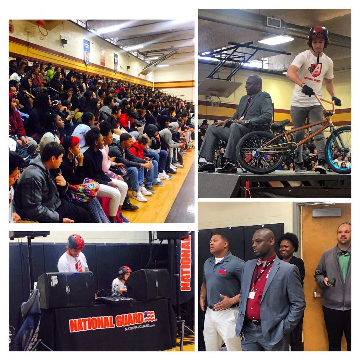 Principal Eric Ward preps to be flipped over by National Guard bikers! Spring 2017 #ExtremeGuard #RamTough