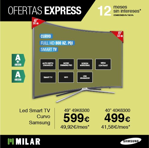 MilarCOMELSA's tweet photo. ¿Aún no habéis visto las #OfertasExpress de febrero? Son unidades limitadas y estos precios duran hasta el día 25 -> https://t.co/K0bQr0SjO3 https://t.co/YL6MyBkS8j