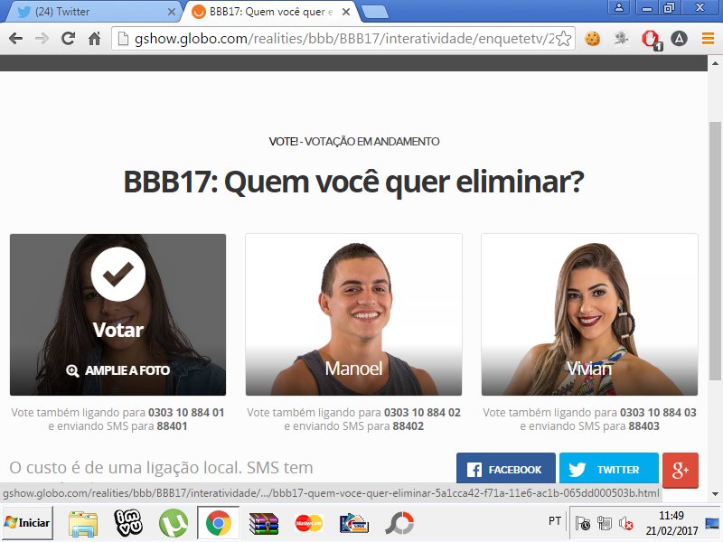 shawnpariu's tweet photo. A cada RT aqui dou 10 votos #Foraemilly #BBB17 https://t.co/TCjrkmwNaO