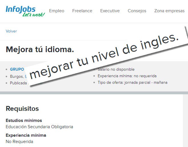 glezscythe's tweet photo. Porque nuestro idioma y nuestra zona inguinal posiblemente admitan una mejora... 
#falsoempleo mimetizado como oferta de trabajo en #Burgos https://t.co/PGIjll7zhv
