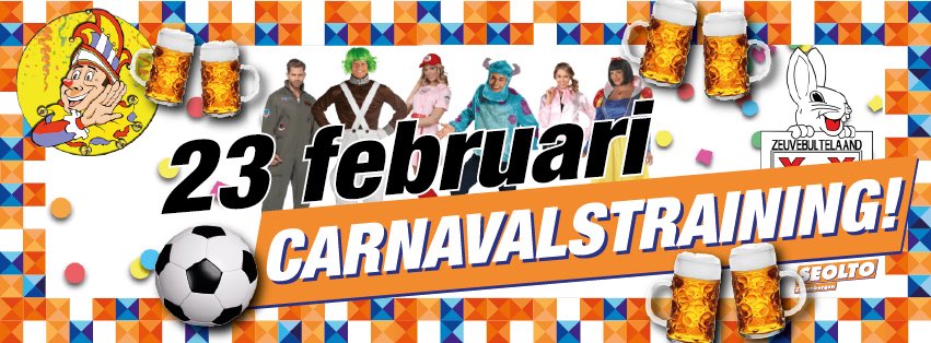 Donderdag vindt de jaarlijkse carnavalstraining weer plaats voor alle senioren elftallen! Zien we je donderdag? 👻🤖🤡 #wijzijnseolto