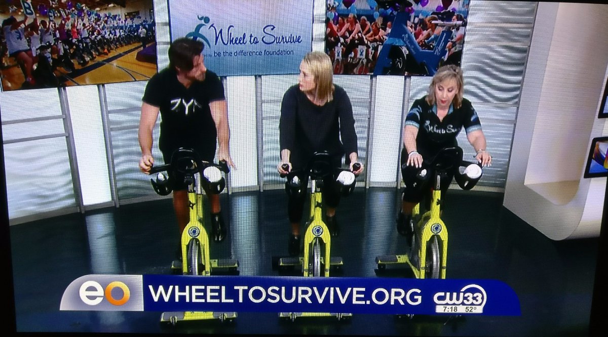 OvarianHope's tweet photo. Thanks for having us, @CW33! Julie loved talking with Anchor Courtney Dehoff and @ZYN22_'s very own Denis Morton! #WheeltoSurvive https://t.co/zi9wHOxxcZ