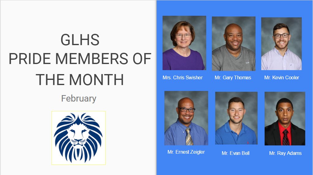 Congratulations to our February Staff Pride Members of the Month!!!@GLHSLions <a href="/bobby__dodd/">Bobby Dodd</a> <a href="/sheree_wright/">Sheree Wright</a> #WeAreLions