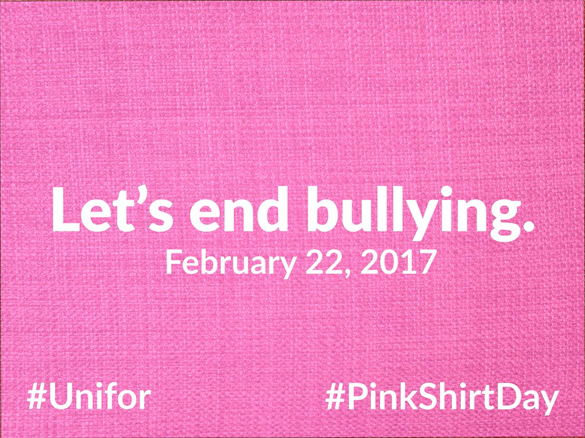 UniforTheUnion's tweet photo. Join Unifor in opposing bullying for #PinkShirtDay tomorrow. #Unifor #canlab https://t.co/gRbtM0lm5A