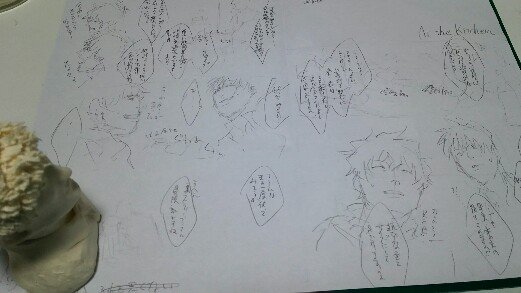 ネームはこのレベル。まんが描きたい欲を尻目に胸像スティーブンさんが前髪と首の修正とジャケットを着せろと欲求してきます。 