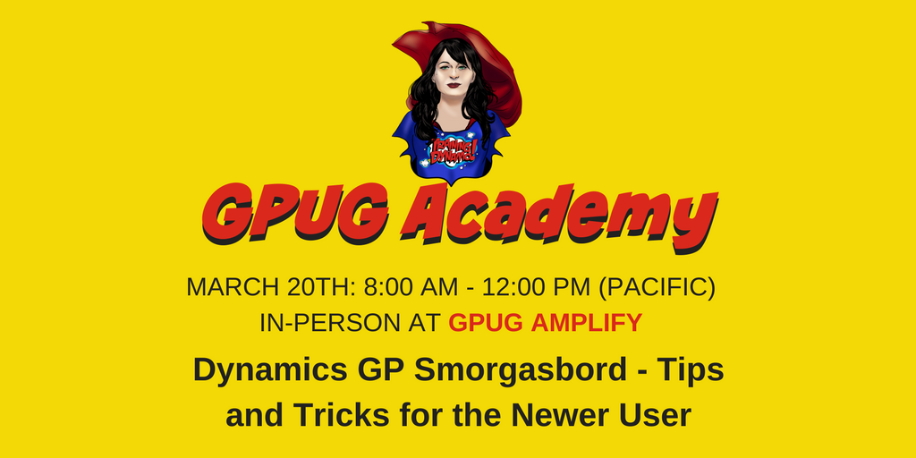 TrainingByAmber's tweet photo. #GPUG Blog post about #MSFTDynGP users attending #GPUGAmplify and #GPUGSummit should add a @GPUGAcademy Class! https://t.co/2QYa2YUTPH https://t.co/A0hMrsTYxh