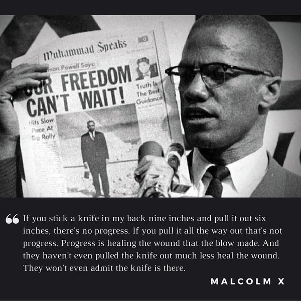 Malcolm x knife in back