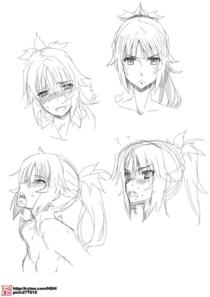 本日の画像:モーさん表情ラフ。先日よりラフ用のペン先を作って描いています。 