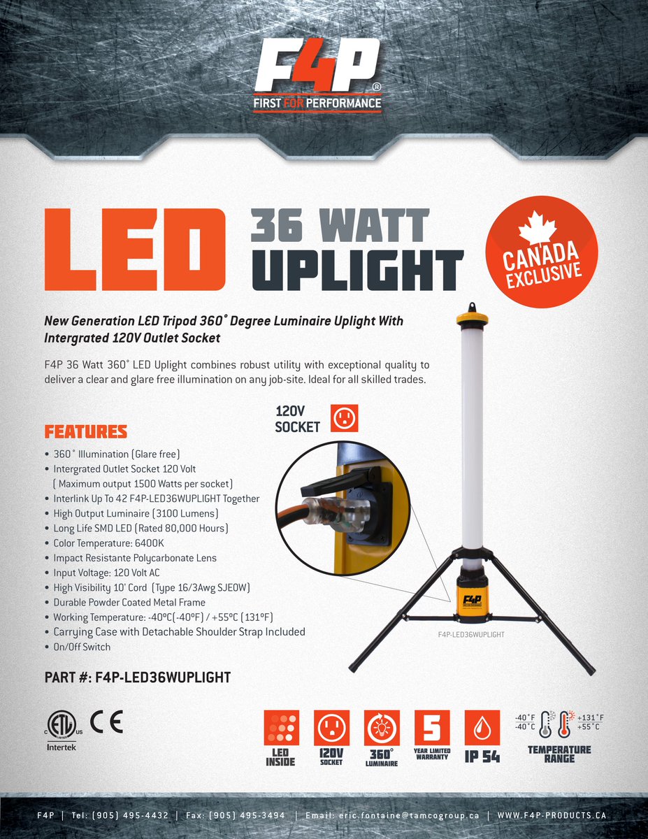 F4PCanada's tweet photo. Here is some more information about the NEW 36W LED UpLight.

Available Exclusively at @TorbramElectric Supply. https://t.co/VSPxNsCM0P