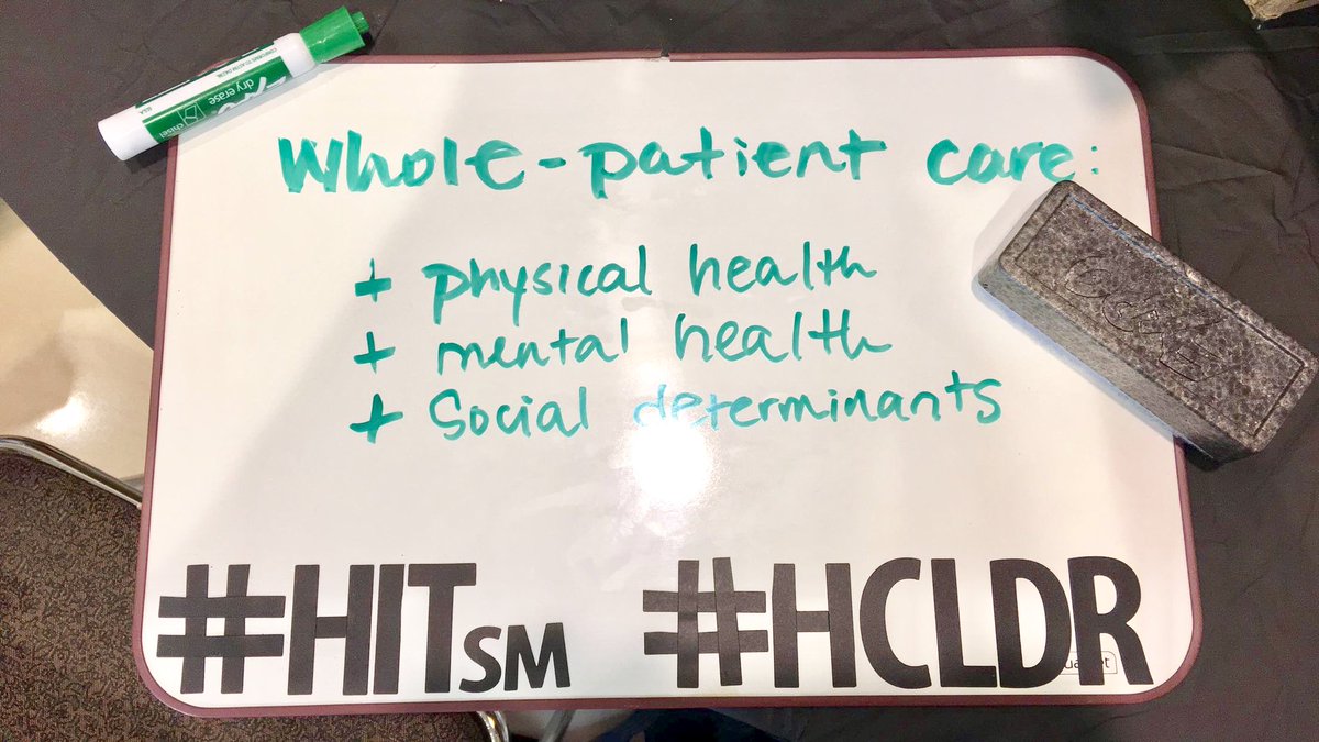 JoeBabaian's tweet photo. Great #HCLDR #HITsm answer to the question - how would YOU improve healthcare? by @jslentzclifton #himss17 #SDoH and a #healthITchicks peep! https://t.co/pBId8ABpZB