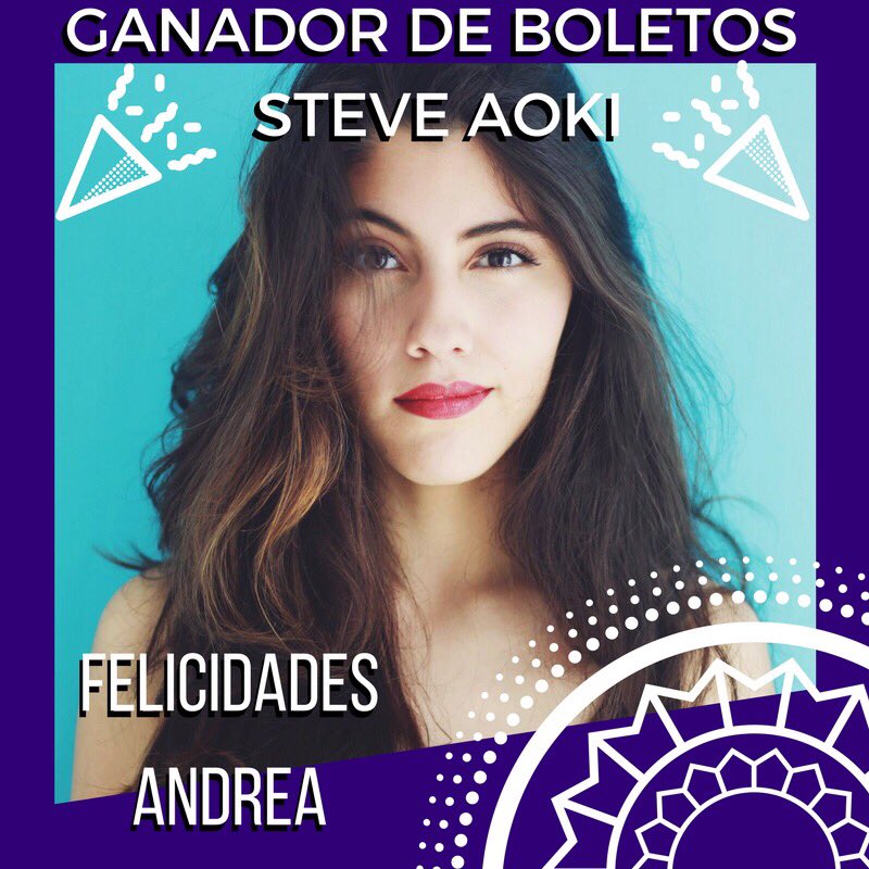 SAMYCtec's tweet photo. ¡Ya tenemos ganadora de los 2 boletos de Steve Aoki! 🎫🎶  Muchas felicidades Andrea!! @Eipily https://t.co/vDo35SJd5d