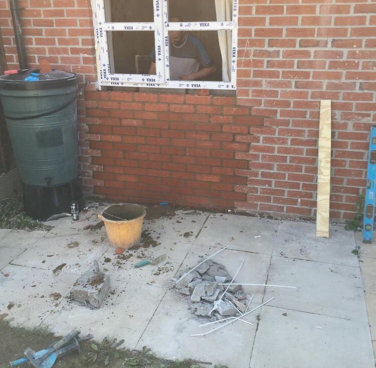 Patio Doors Taken Out, Window And Brickwork Fitted ⚒👷🏼