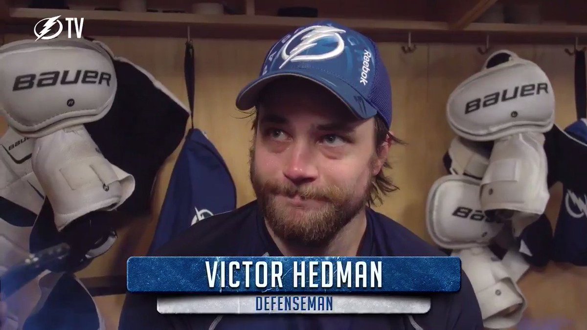 Hedman: "We've pointed in six straight and we've got to keep that rolling." #EDMvsTBL https://t.co/whECZOKkAY