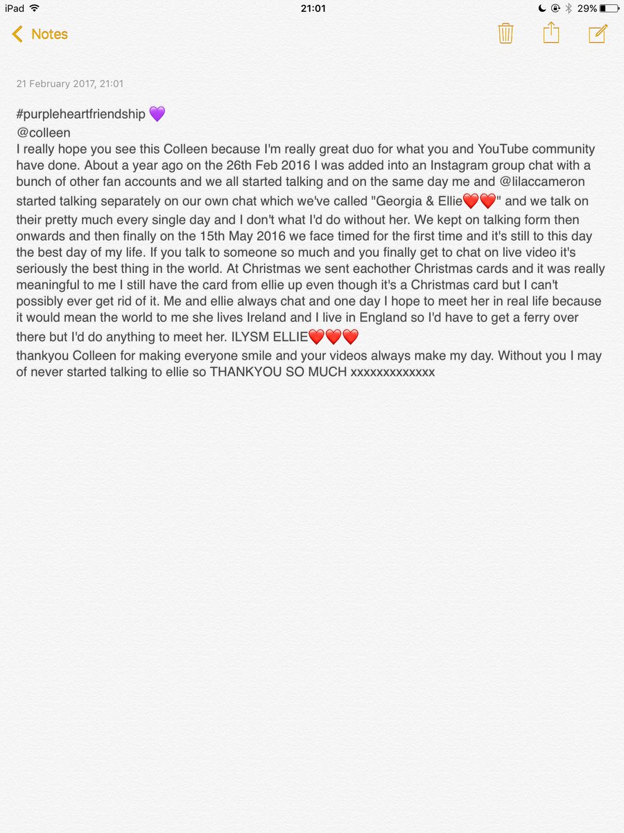 wbyzoella's tweet photo. @ColleenB123 @ColleenB123 @lilaccameron ❤💜 #purpleheartfriendship https://t.co/cM1H2hjn51
