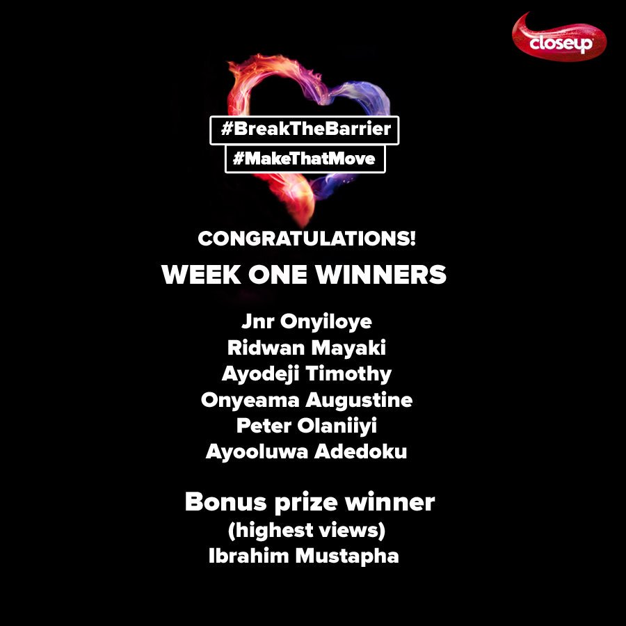 ThisistheAAO's tweet photo. Whoop Whoop! Week 1 winners for the #MakeThatMove competition are finally out.
Congratulations! https://t.co/L8G0twNEJU