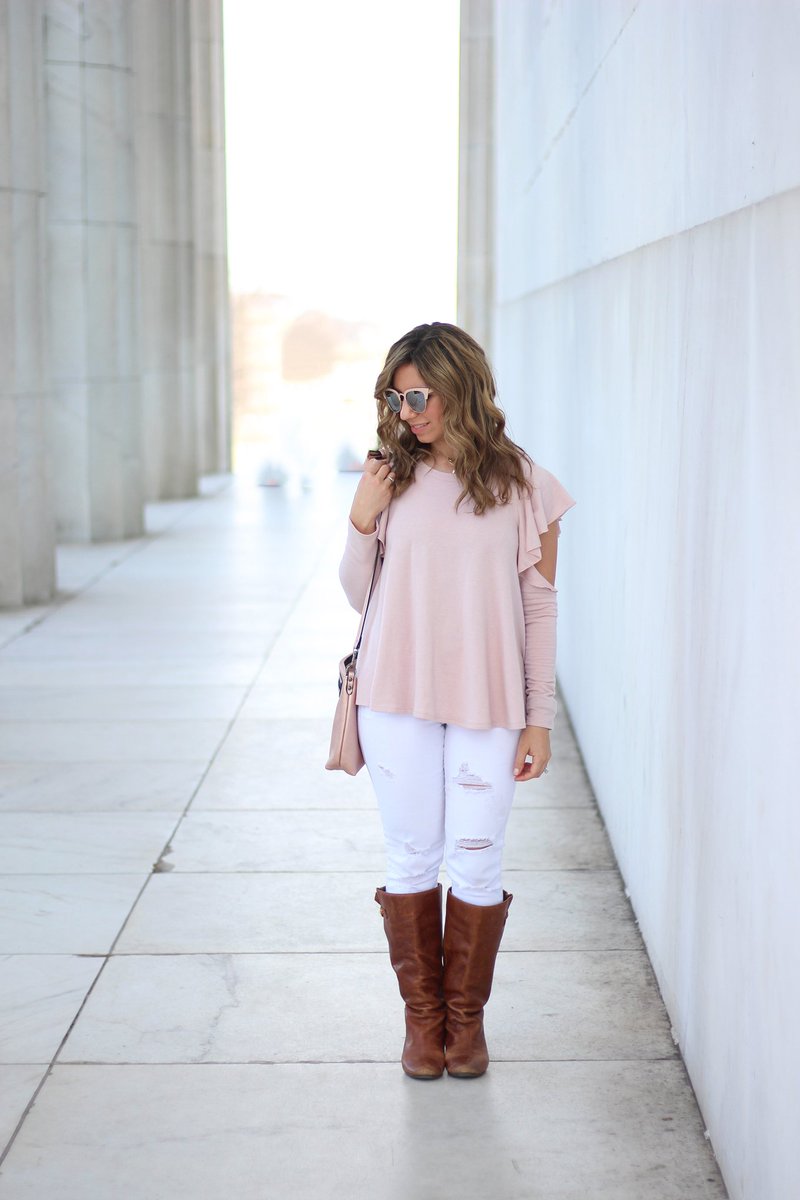 #Ruffles, #coldshoulder, and #pink. A few of my favorite things...and I found them at @ShopRedDress ! Now #ontheblog bit.ly/pinkandruffled