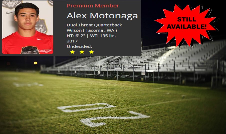 College coaches...2017 QB "still available" <a href="/QBHitList/">QBHitList.com</a> Premium 2017 QB <a href="/AlexMotonaga17/">Alex Motonaga</a> Wilson(WA) #Offer #Offer #Offer