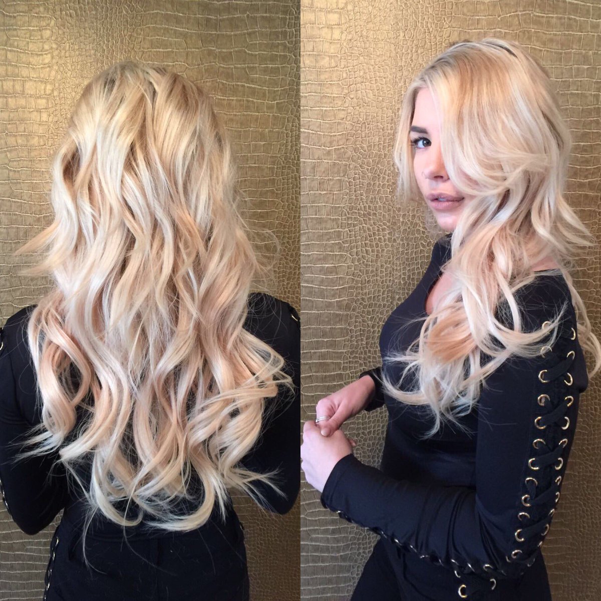 L_SwitchHair's tweet photo. L'Switch extensions on @oliviadbuck by our Extensions Educator Chantelle using Miami Blonde &amp; New York Blonde Cut and styled by @Adee_Phelan https://t.co/suAQ3ymNWZ