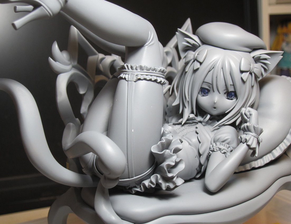 neconowakusei's tweet photo. ワンフェスで展示したふんわり猫と椅子。急いで仕上げてもらった原型だけど凄い出来だわ！ちなみに、恒例の変態拘束モードも実装されておりますよ～ https://t.co/aV12Vonbm6