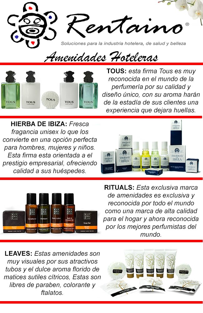 Rentaino's tweet photo. Tenemos Amenidades hoteleras para todos los rangos de precios y gustos,desde amenidades super económicas hasta marcas mundialmente famosas! https://t.co/hmuWxbfVNL