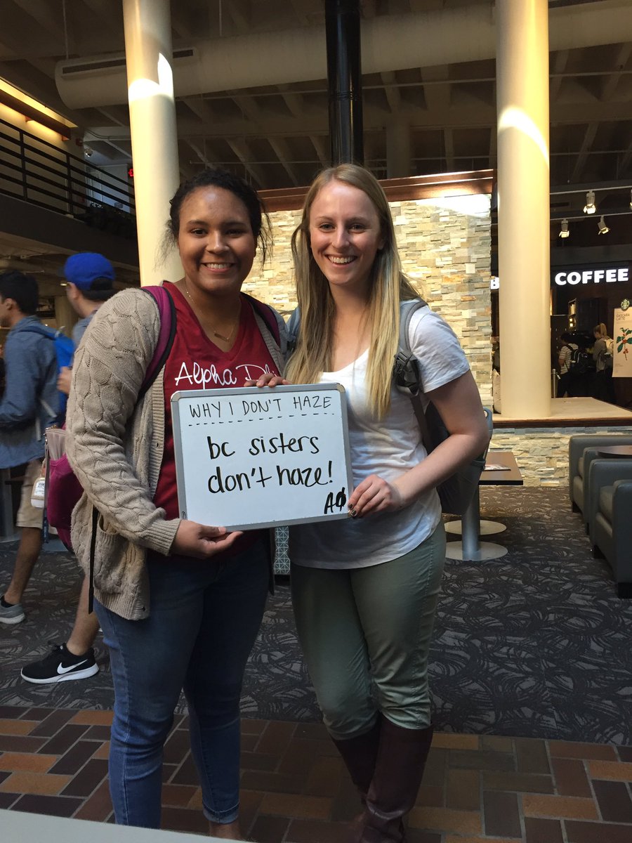 GSB_CreightonU's tweet photo. Alpha Phi sisters standing against hazing! Come see us in Skutt until 2 PM! https://t.co/9xyOUQorHX