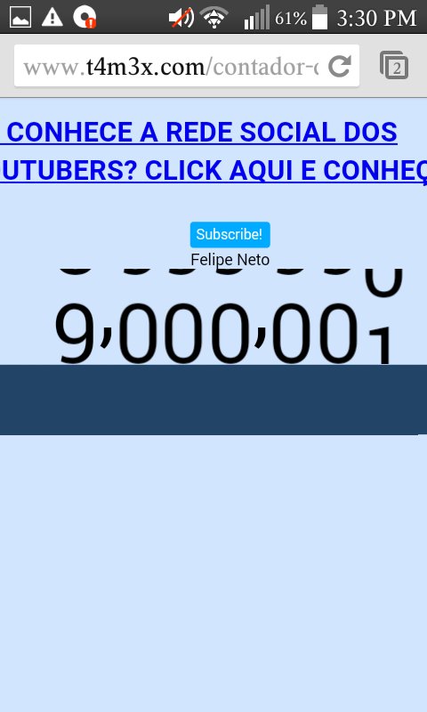 Clarorrane1's tweet photo. Chegoooou Parabéns @felipeneto que venha muitos milhoes por ai https://t.co/ZNApXG1WeD