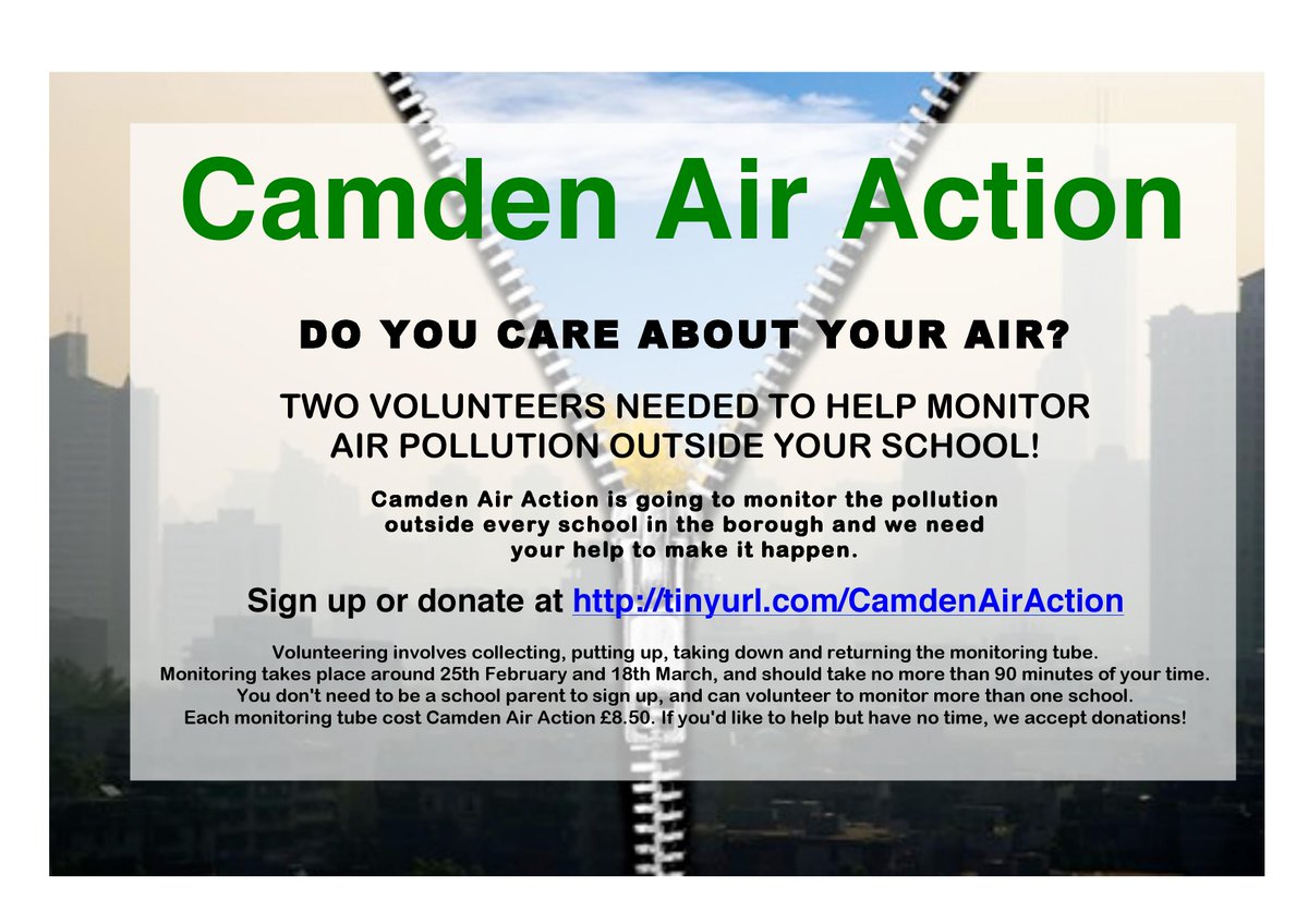 RachelWrangham's tweet photo. Volunteers and sponsors needed to help monitor Camden's filthy air - air pollution being measured at EVERY school https://t.co/Ne6mM5TeVA https://t.co/iGrrGCpaCm