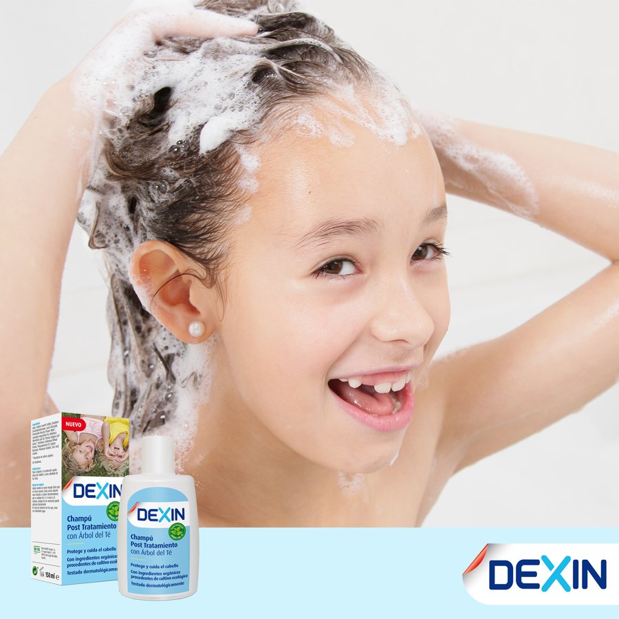 Reva_Health's tweet photo. Tras el tto. el champú #DEXIN ayuda a eliminar los piojos y liendres muertos mientras protege el cabello gracias al Aceite de Arbol de Té! https://t.co/WpYExWzOdr