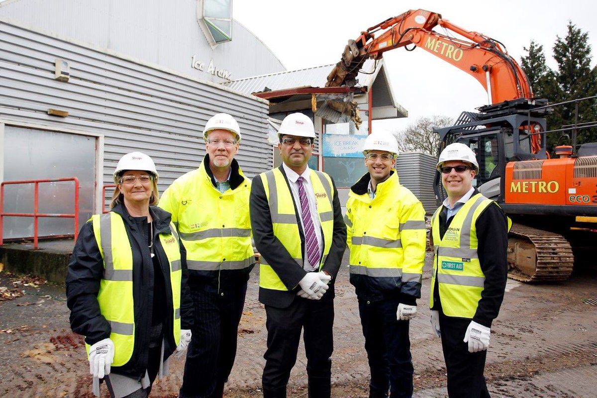SloughCouncil's tweet photo. External demo of Ice Arena begins. A completely refurbed and extended facility is on the way! #SUR #morepeoplemoreactivemoreoften https://t.co/TOZL8xVnbD