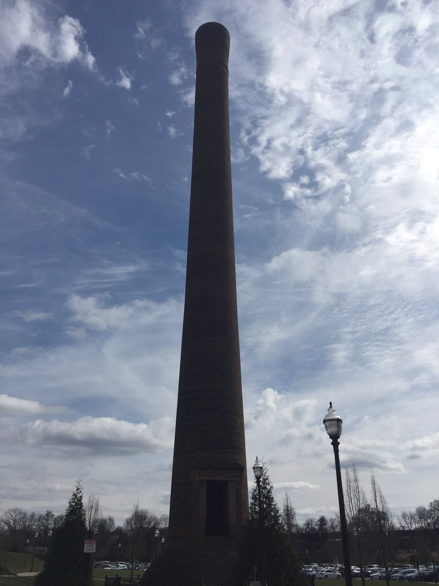 annakatetwitty's tweet photo. First stop on the @SpartanburgCVB #HistoryTour: Spartan Mills Smokestack, built in 1888. #SCGovCon17 #historyiscool https://t.co/PiTfkKUOkD