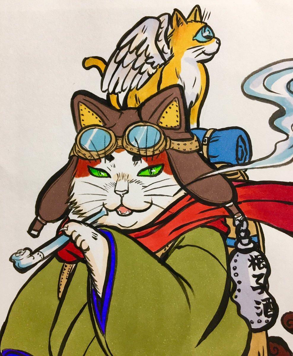 永尾まる 猫絵十兵衛御伽草紙 二十一巻 発売中 よろです 猫の日 すべての猫と猫を愛する者に幸あれ 少年画報社さんの新年会でスチームパンクケモ漫画があったら めっさ萌えますよね むはー 自分の鼻息 という話をしておったのを思い出して和洋系