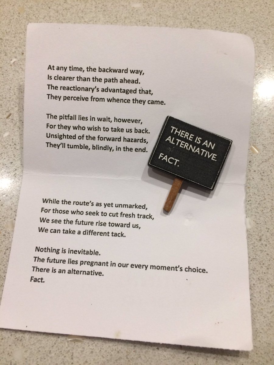 BrisImpactHub's tweet photo. Loving this poem &amp; badge designed by @_Peacocks_  There is an alternative         Fact. Thanks @Charley_P :-) https://t.co/Vu4LXNaIkm