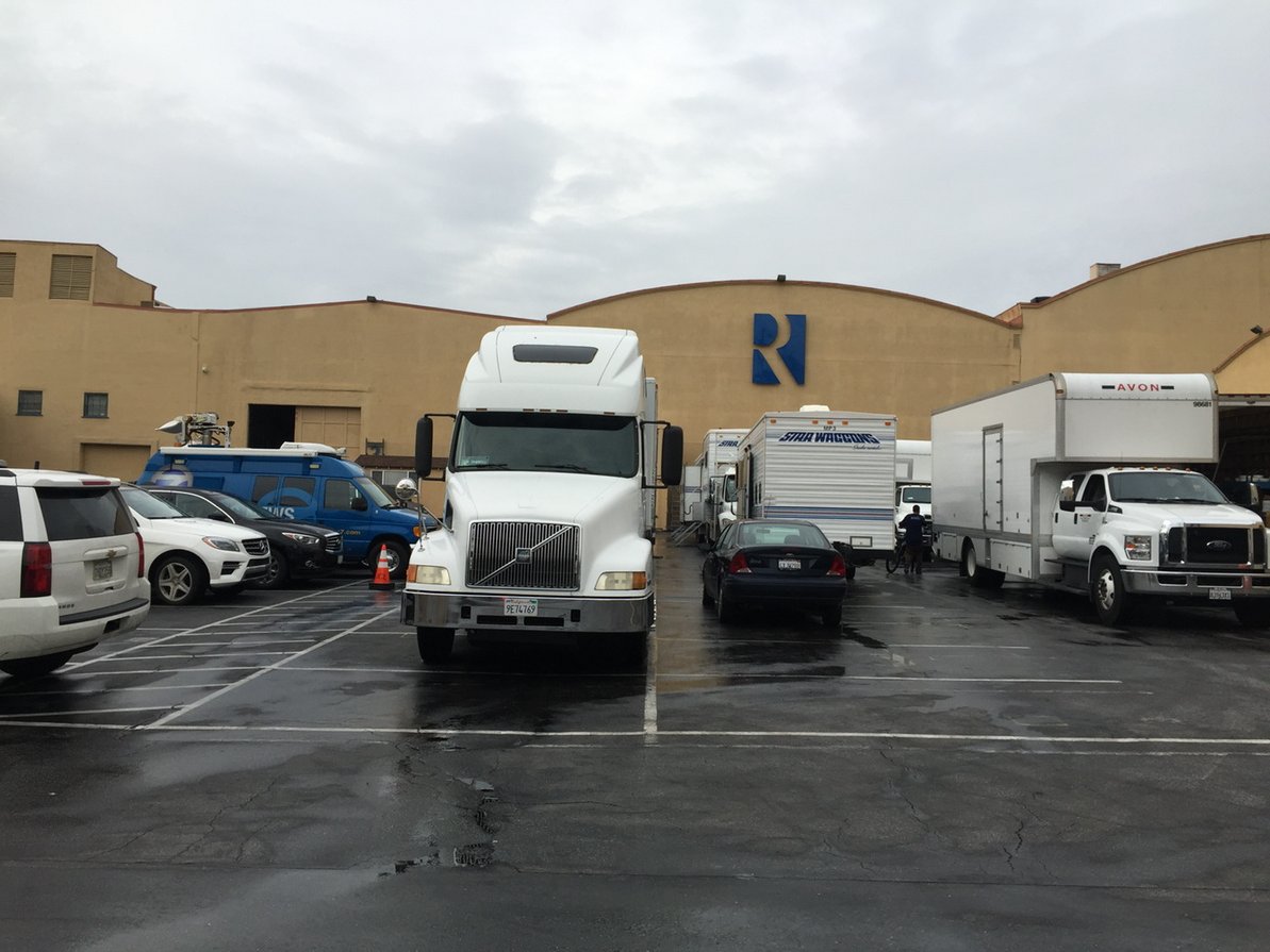 On the lot at Raleigh Studios.
